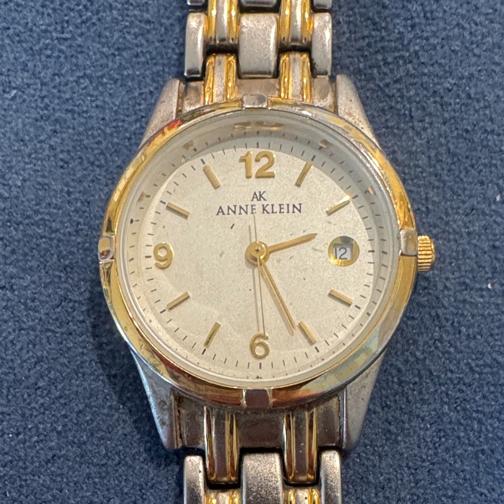 Anne Klein Two-Tone Gold and Silver Watch